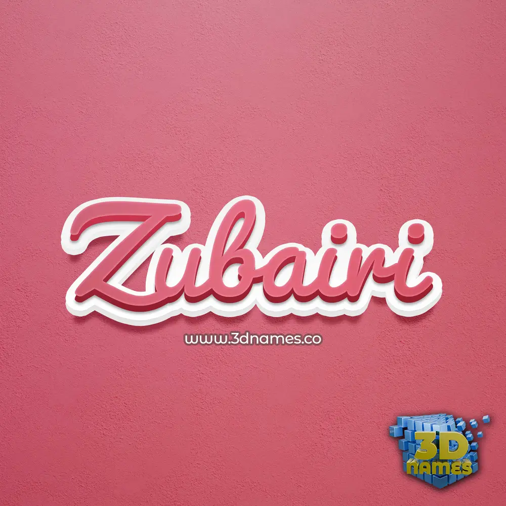 zubairi in Red Scribble style - 3D name wallpaper