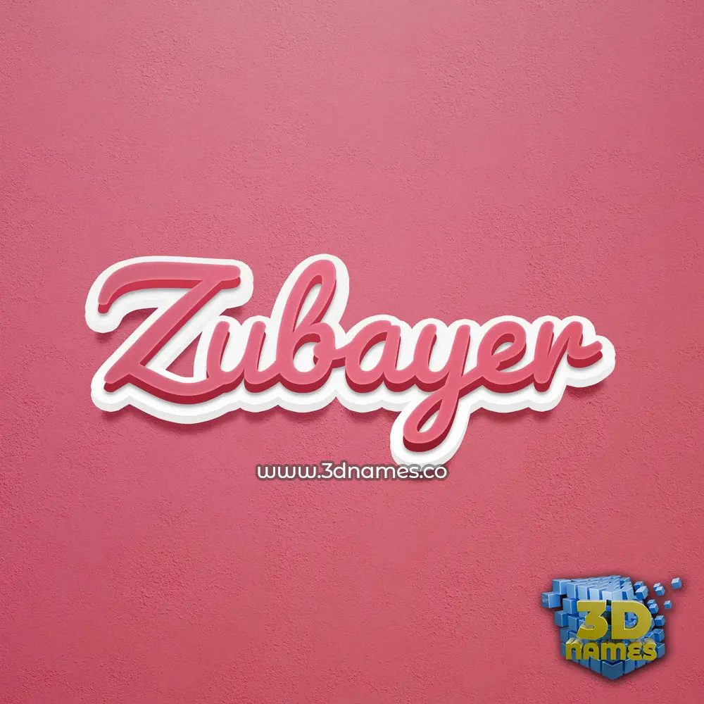 zubayer in Red Scribble style - 3D name wallpaper