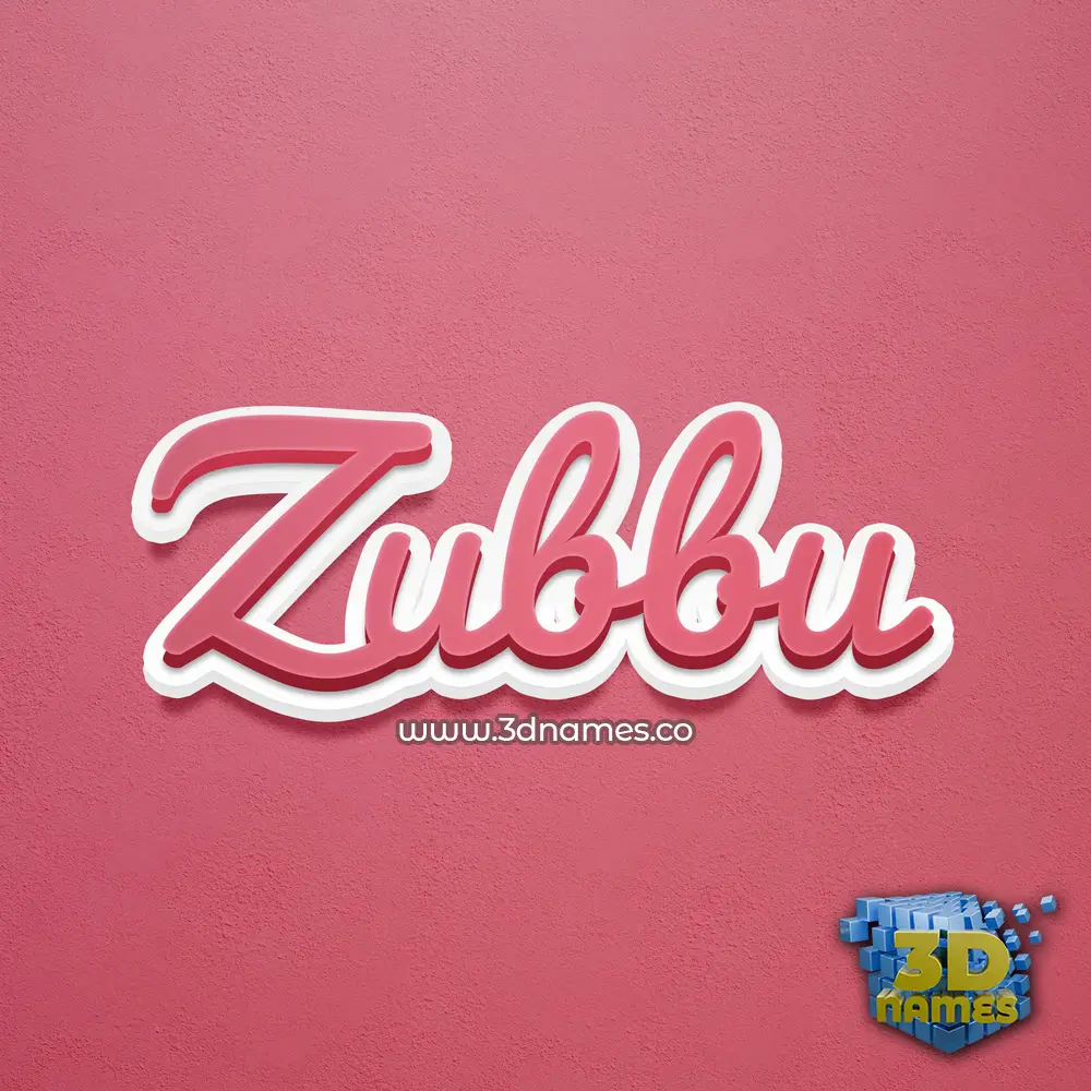 zubbu in Red Scribble style - 3D name wallpaper