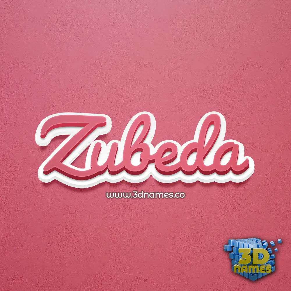 zubeda in Red Scribble style - 3D name wallpaper