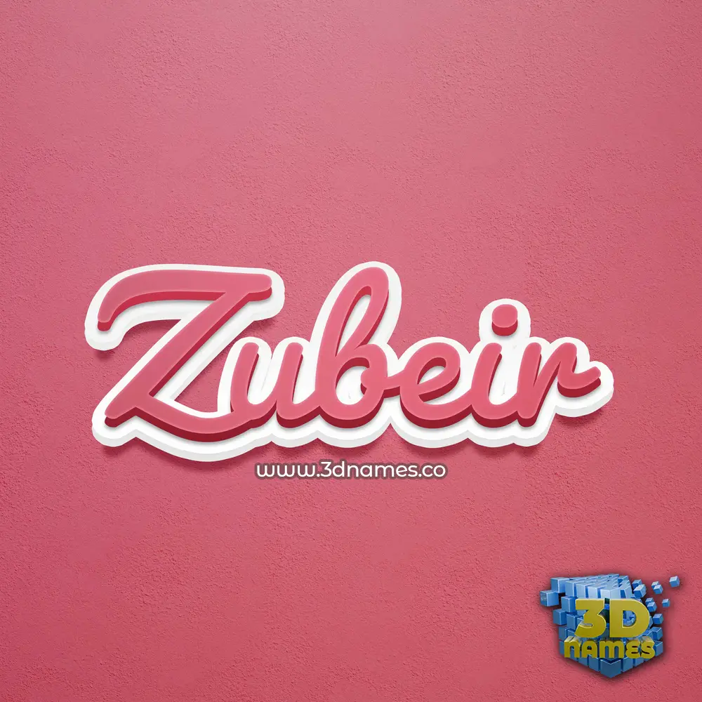 zubeir in Red Scribble style - 3D name wallpaper