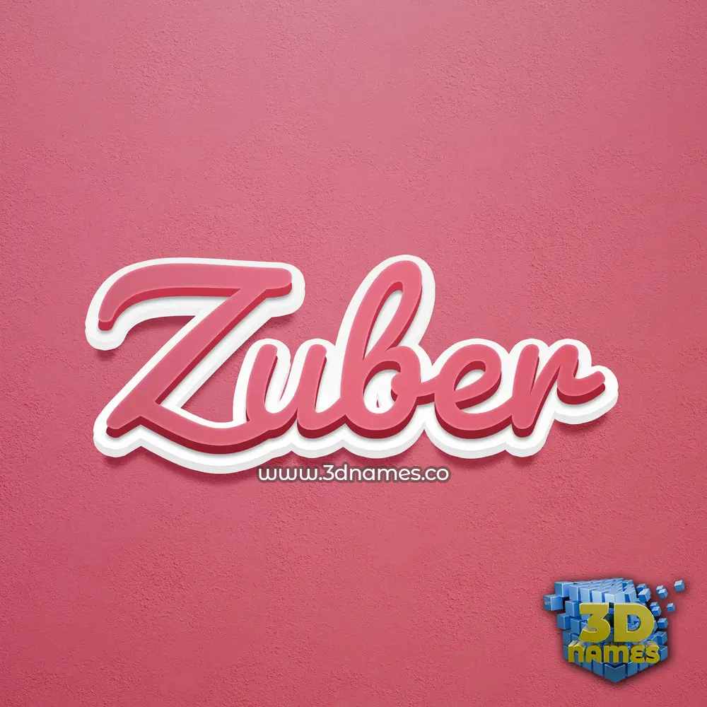 zuber in Red Scribble style - 3D name wallpaper