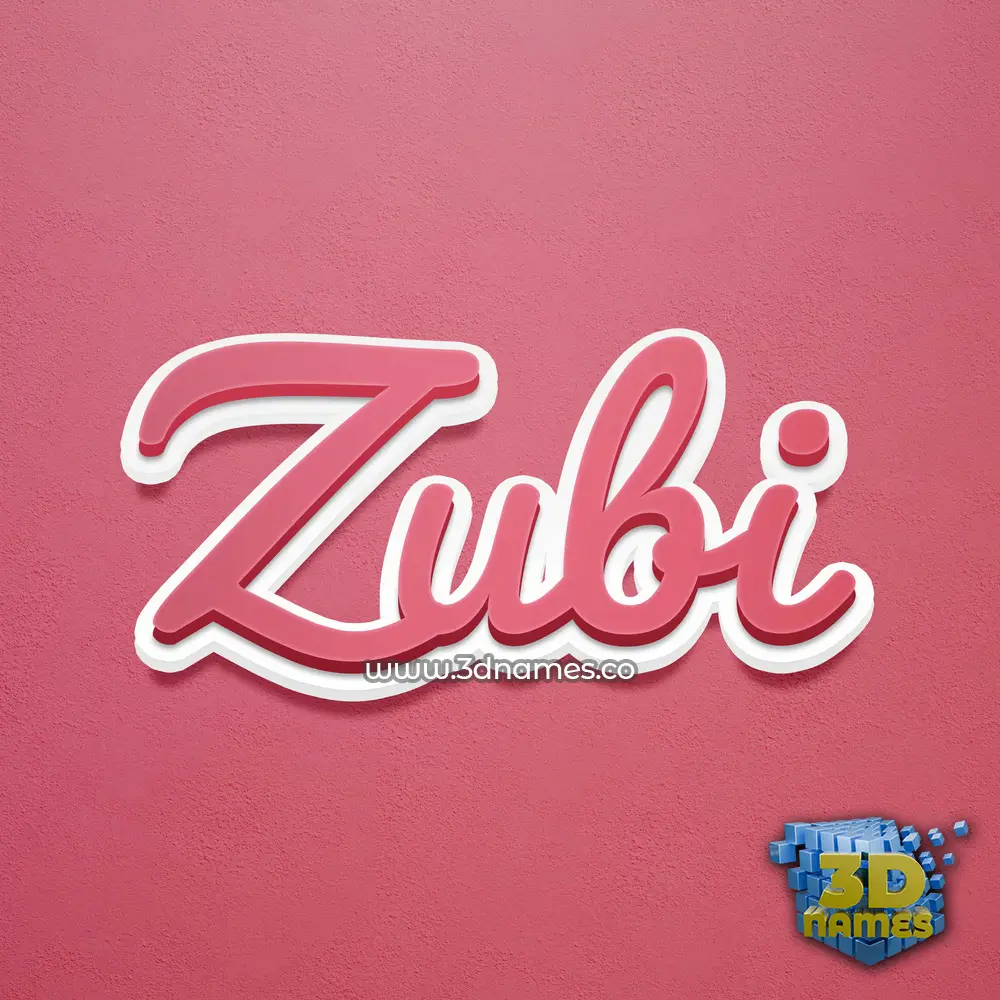 zubi in Red Scribble style - 3D name wallpaper