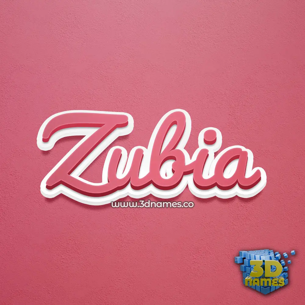 zubia in Red Scribble style - 3D name wallpaper