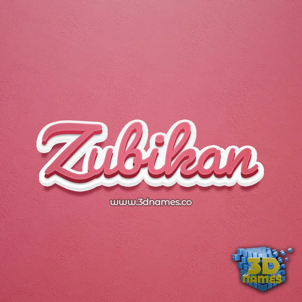 zubikan in Red Scribble style - 3D name wallpaper
