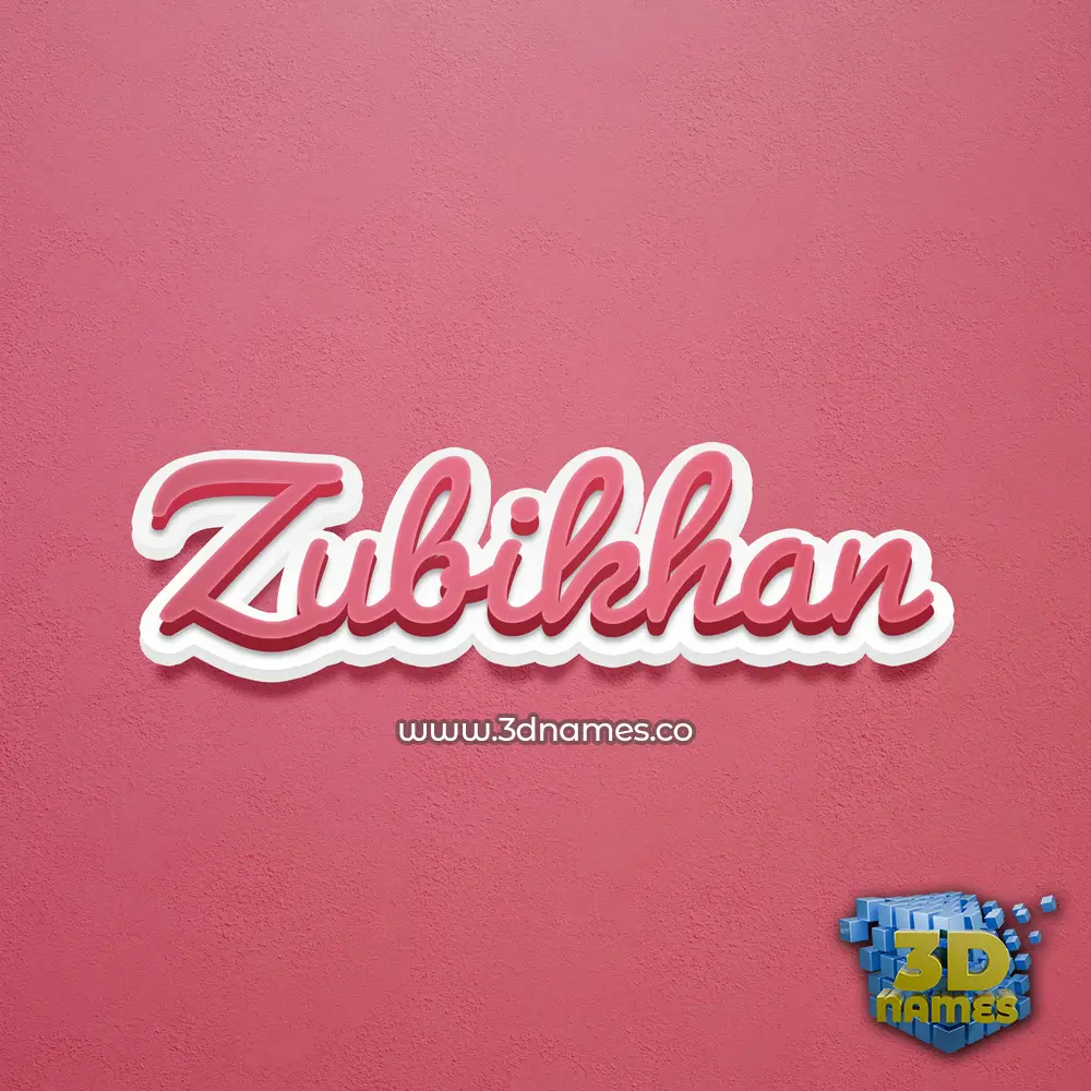 zubikhan in Red Scribble style - 3D name wallpaper
