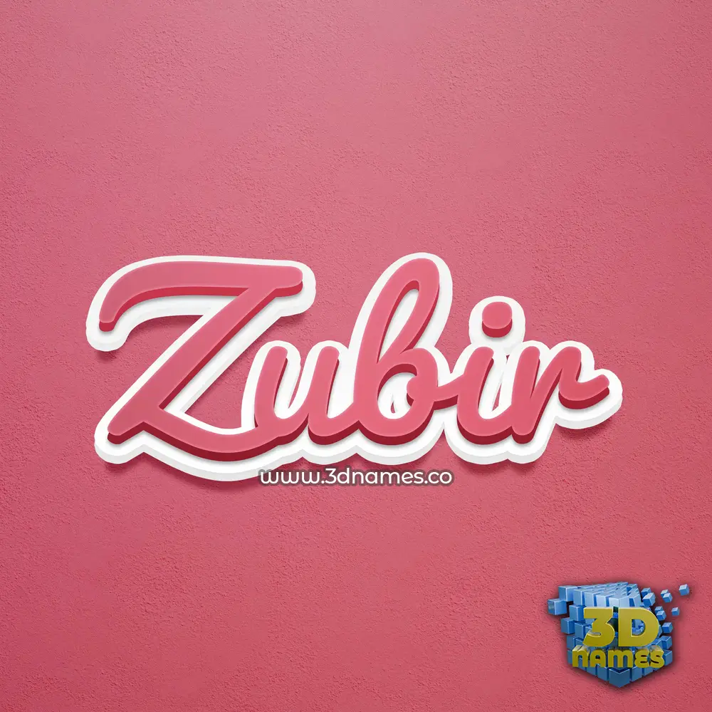 zubir in Red Scribble style - 3D name wallpaper