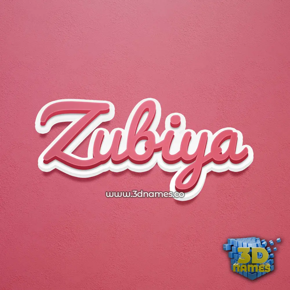 zubiya in Red Scribble style - 3D name wallpaper