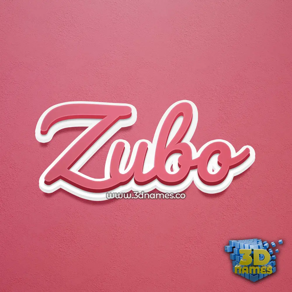 zubo in Red Scribble style - 3D name wallpaper