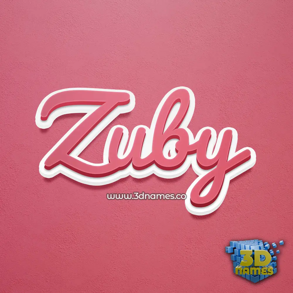 zuby in Red Scribble style - 3D name wallpaper