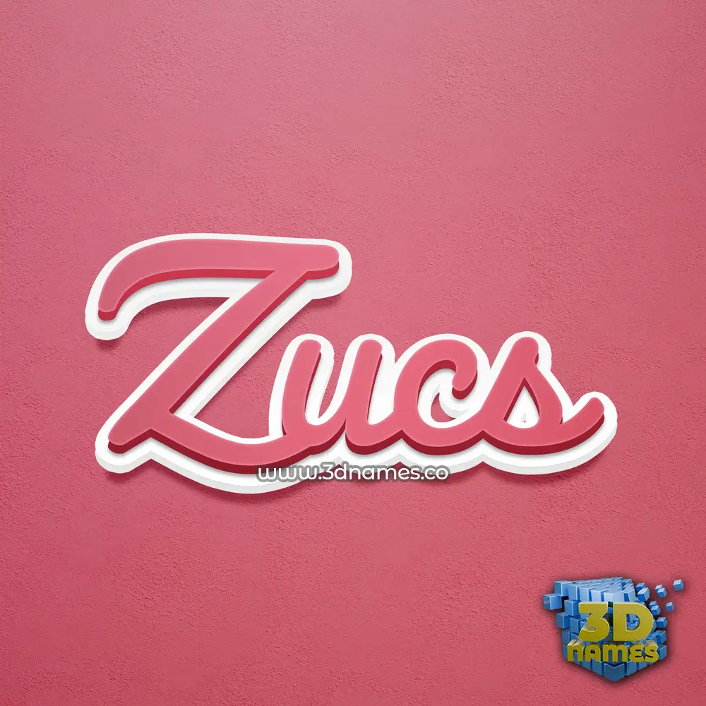 zucs in Red Scribble style - 3D name wallpaper