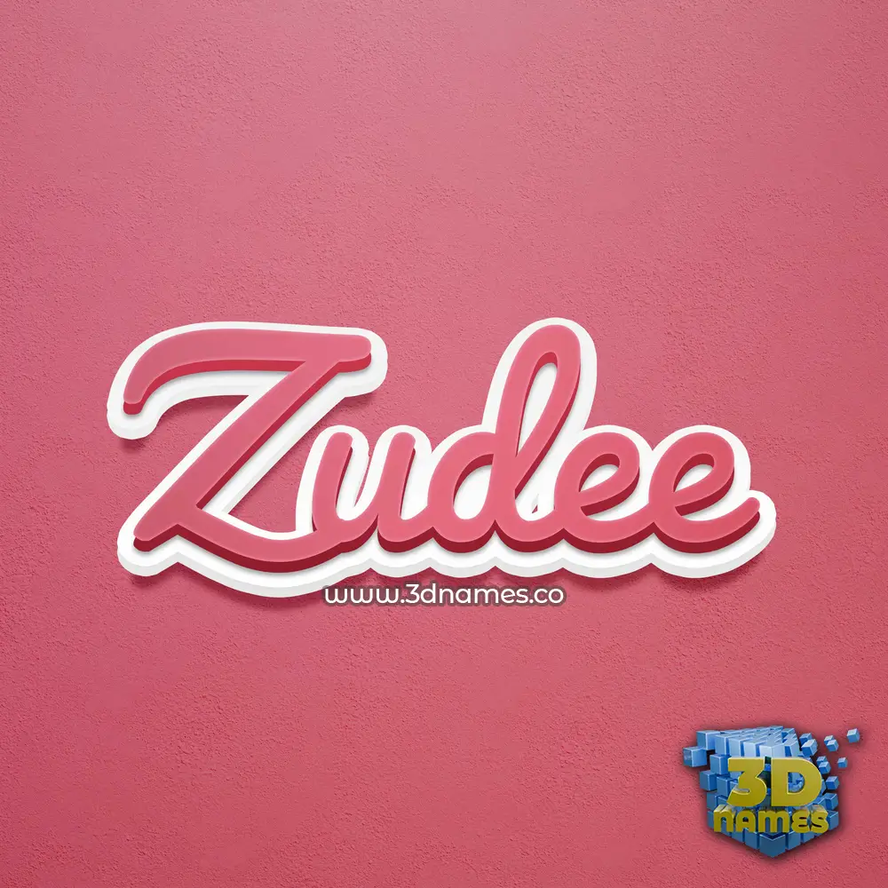 zudee in Red Scribble style - 3D name wallpaper