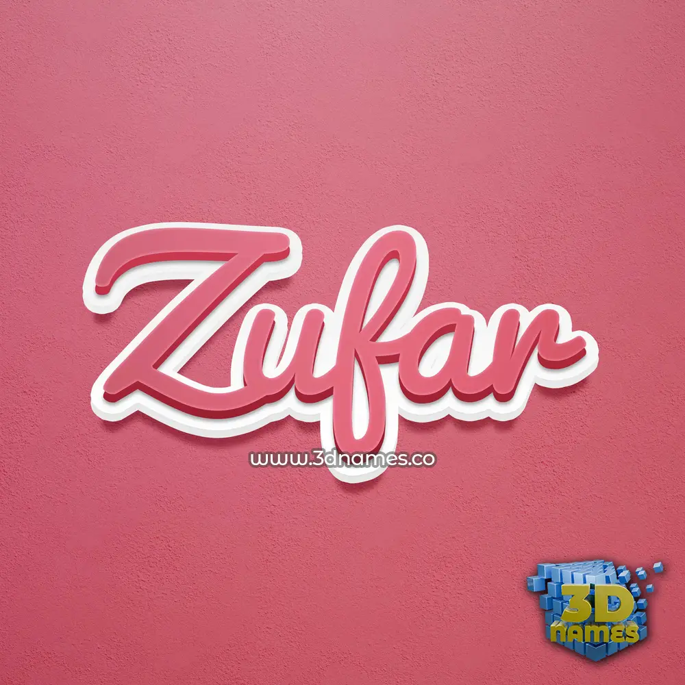 zufar in Red Scribble style - 3D name wallpaper