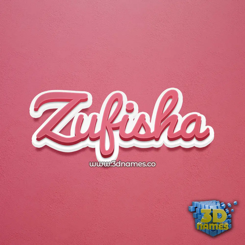 zufisha in Red Scribble style - 3D name wallpaper