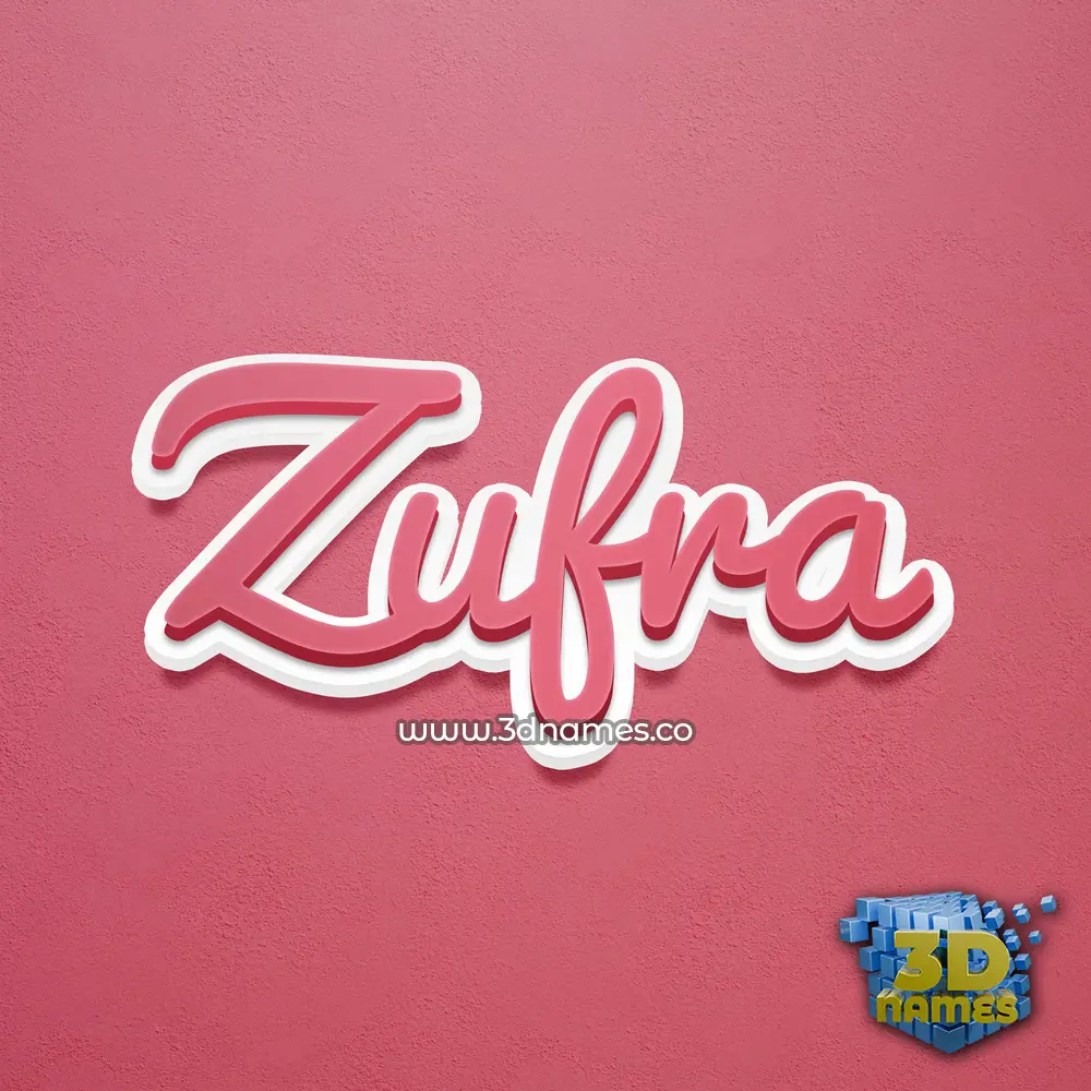 zufra in Red Scribble style - 3D name wallpaper