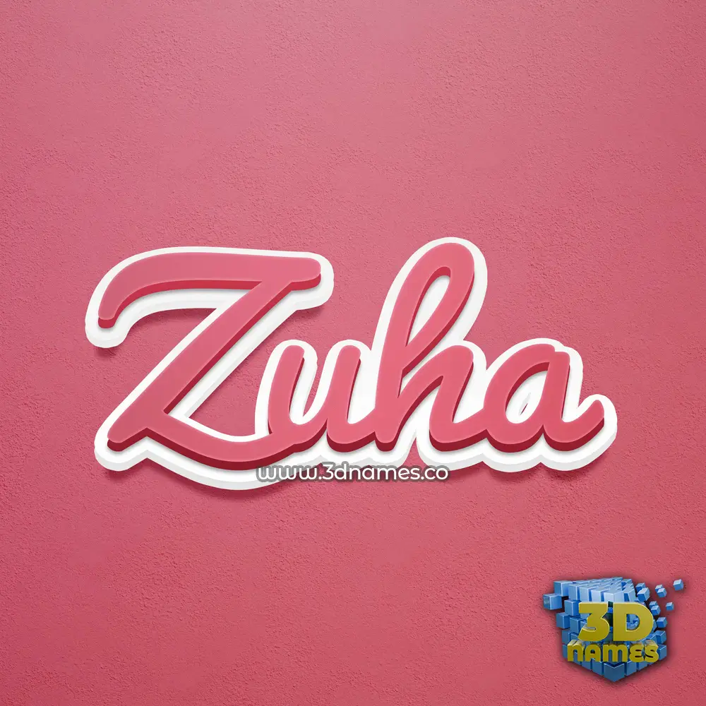 zuha in Red Scribble style - 3D name wallpaper