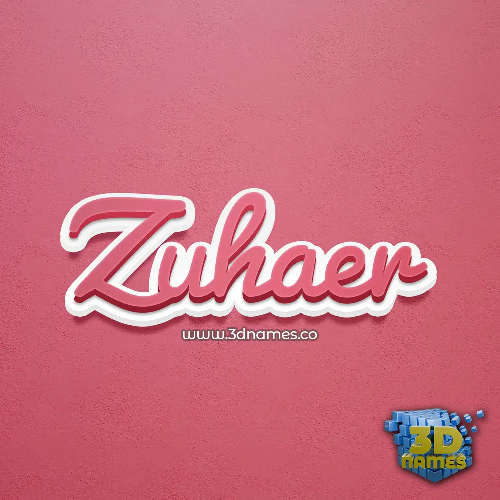 zuhaer in Red Scribble style - 3D name wallpaper