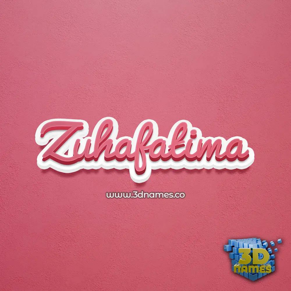 zuhafatima in Red Scribble style - 3D name wallpaper