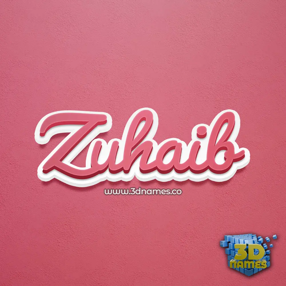 zuhaib in Red Scribble style - 3D name wallpaper