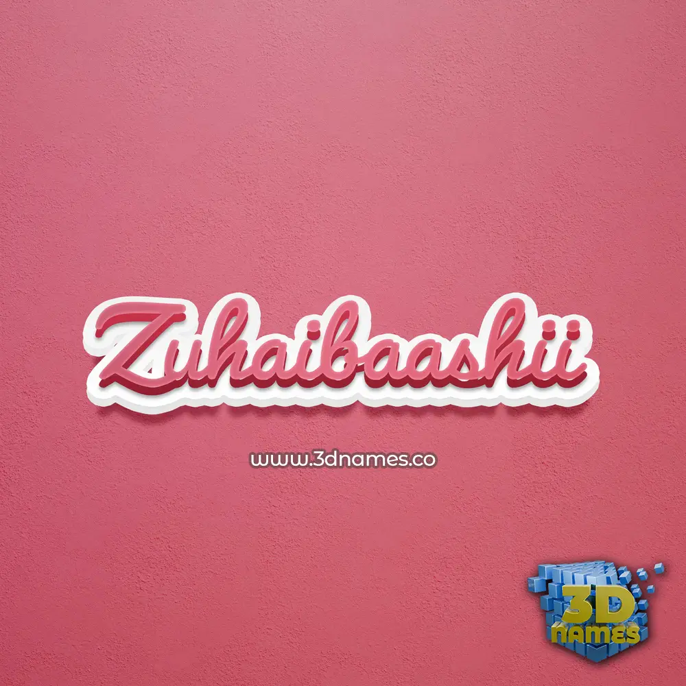 zuhaibaashii in Red Scribble style - 3D name wallpaper
