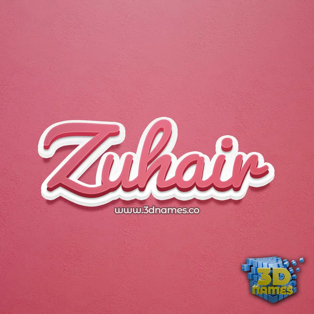 zuhair in Red Scribble style - 3D name wallpaper