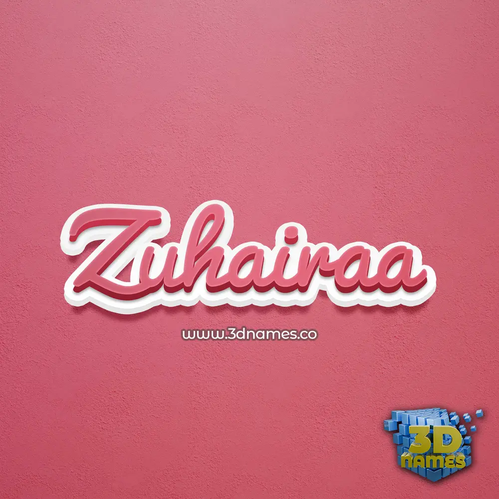 zuhairaa in Red Scribble style - 3D name wallpaper