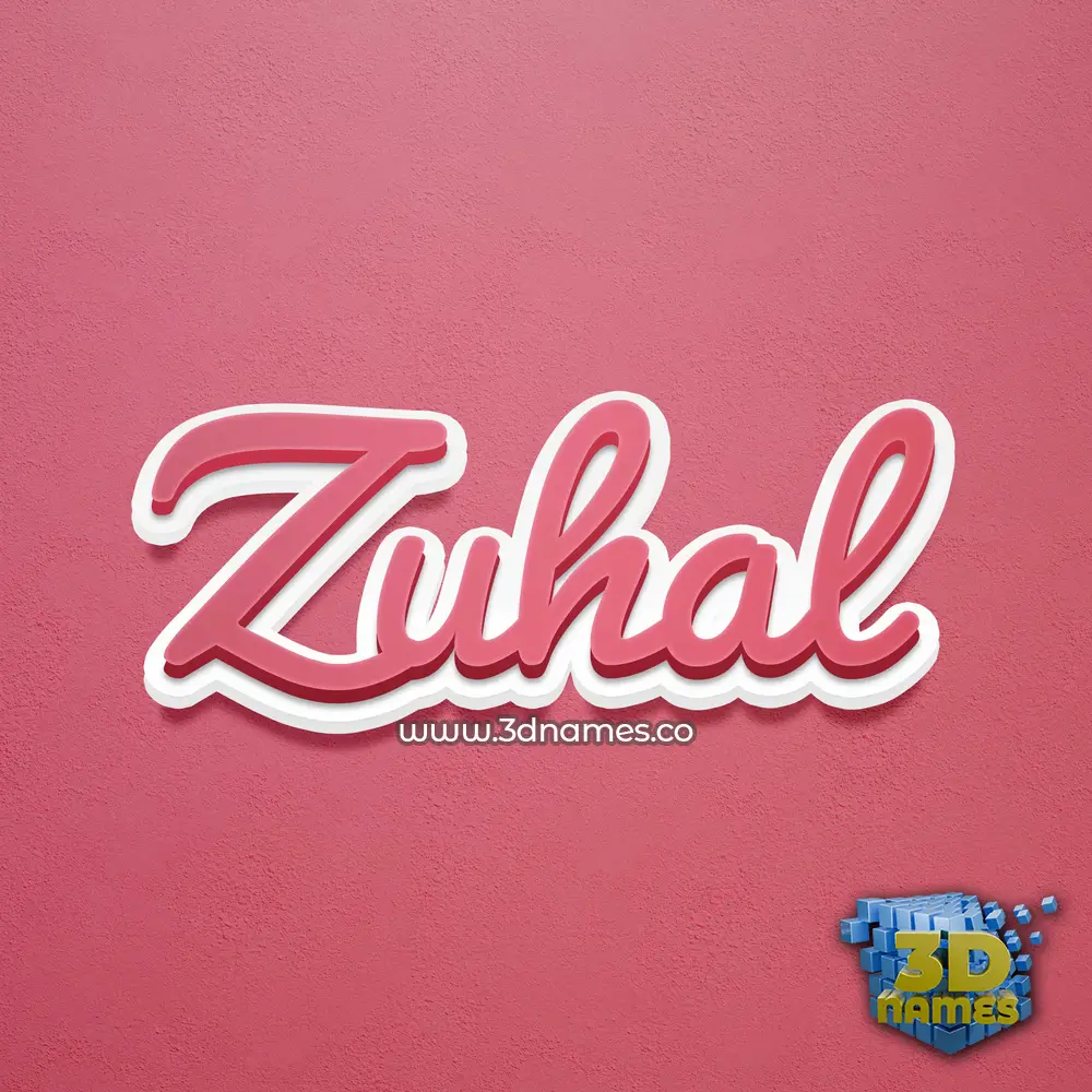 zuhal in Red Scribble style - 3D name wallpaper