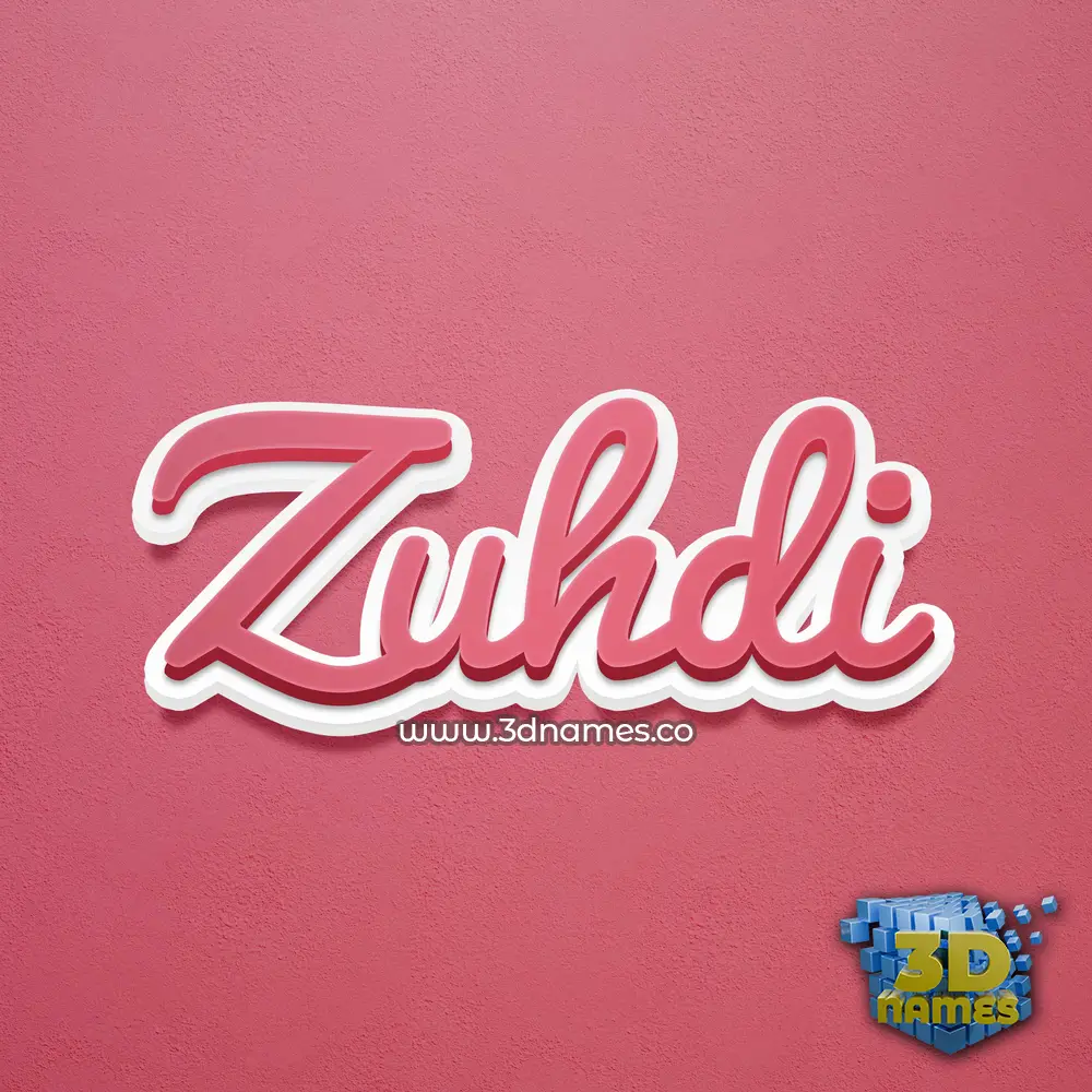 zuhdi in Red Scribble style - 3D name wallpaper