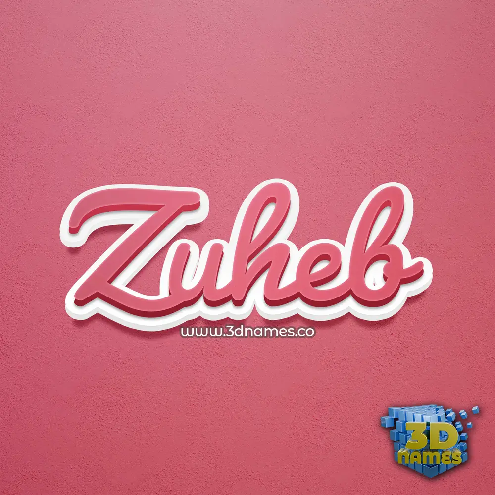 zuheb in Red Scribble style - 3D name wallpaper