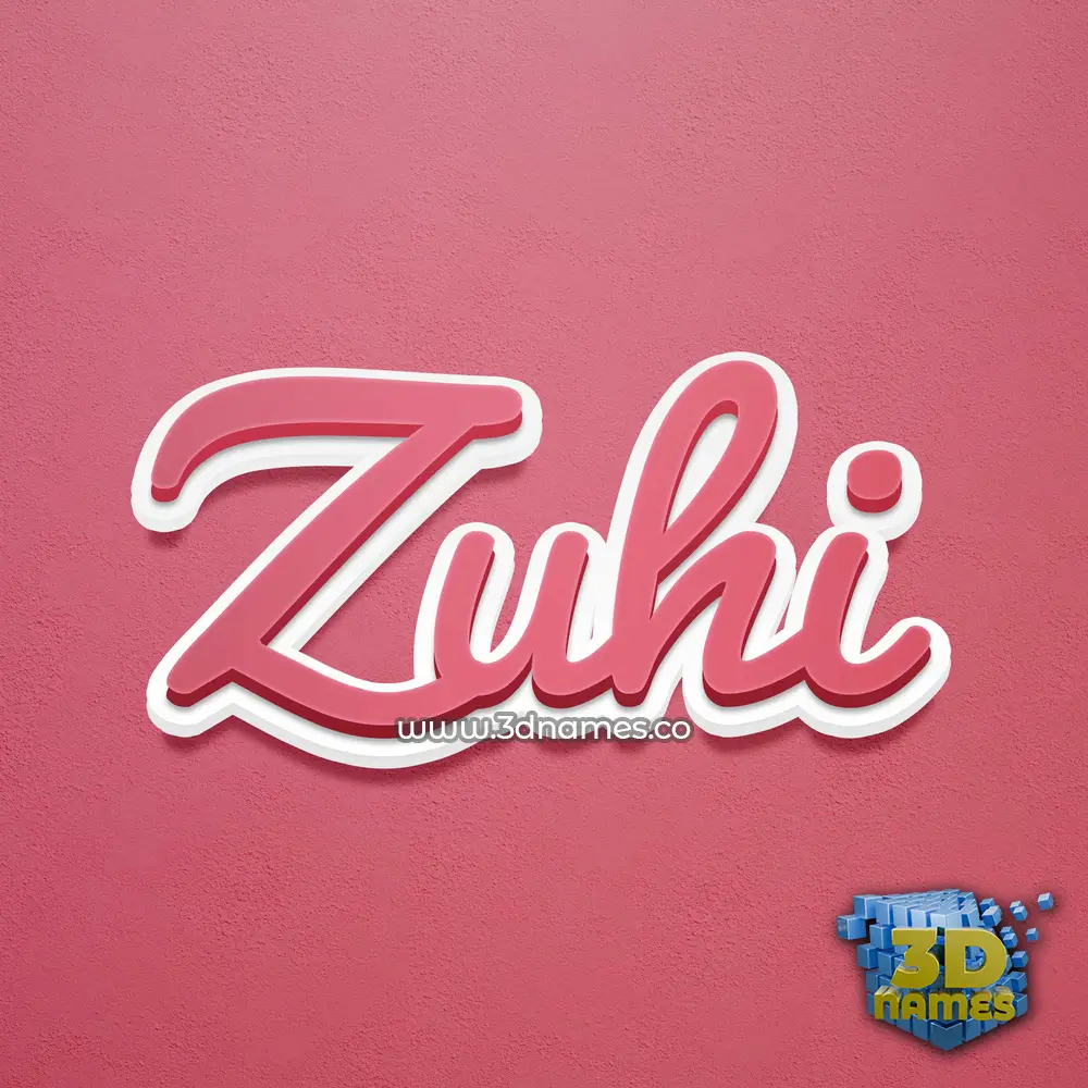 zuhi in Red Scribble style - 3D name wallpaper