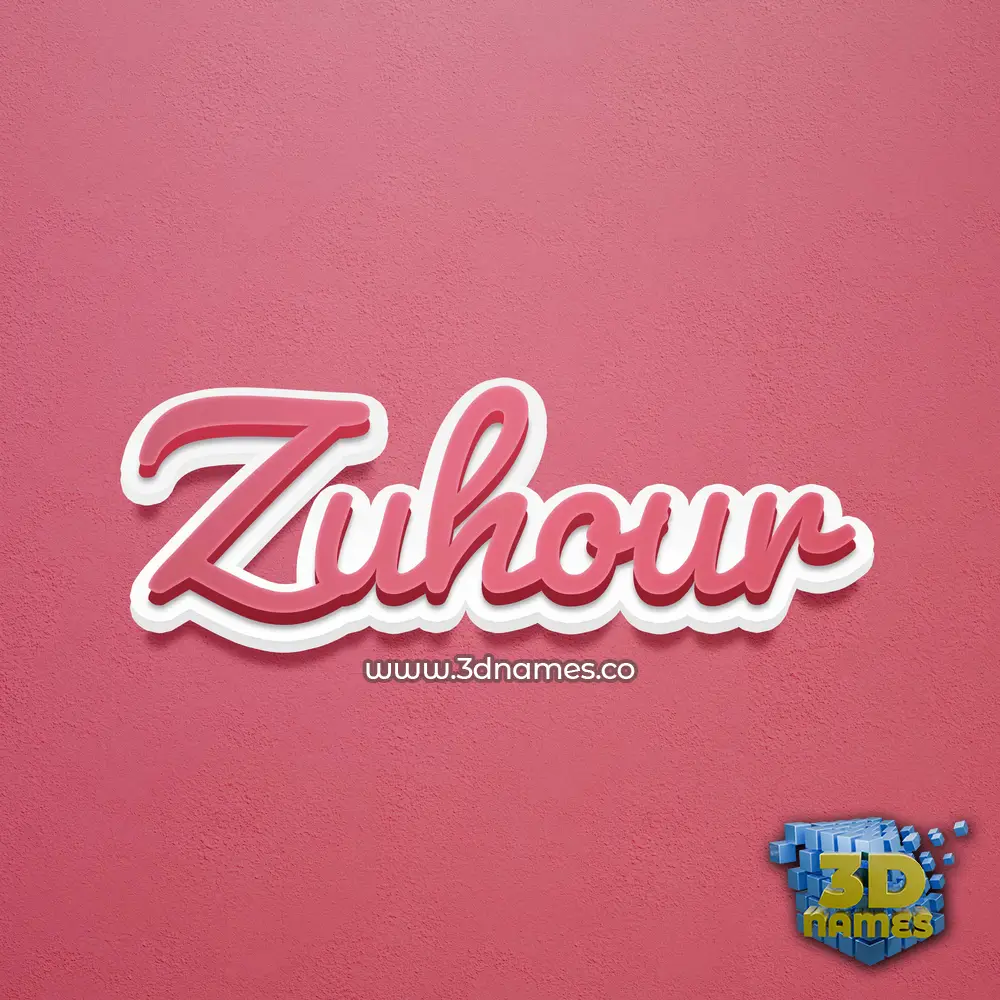zuhour in Red Scribble style - 3D name wallpaper
