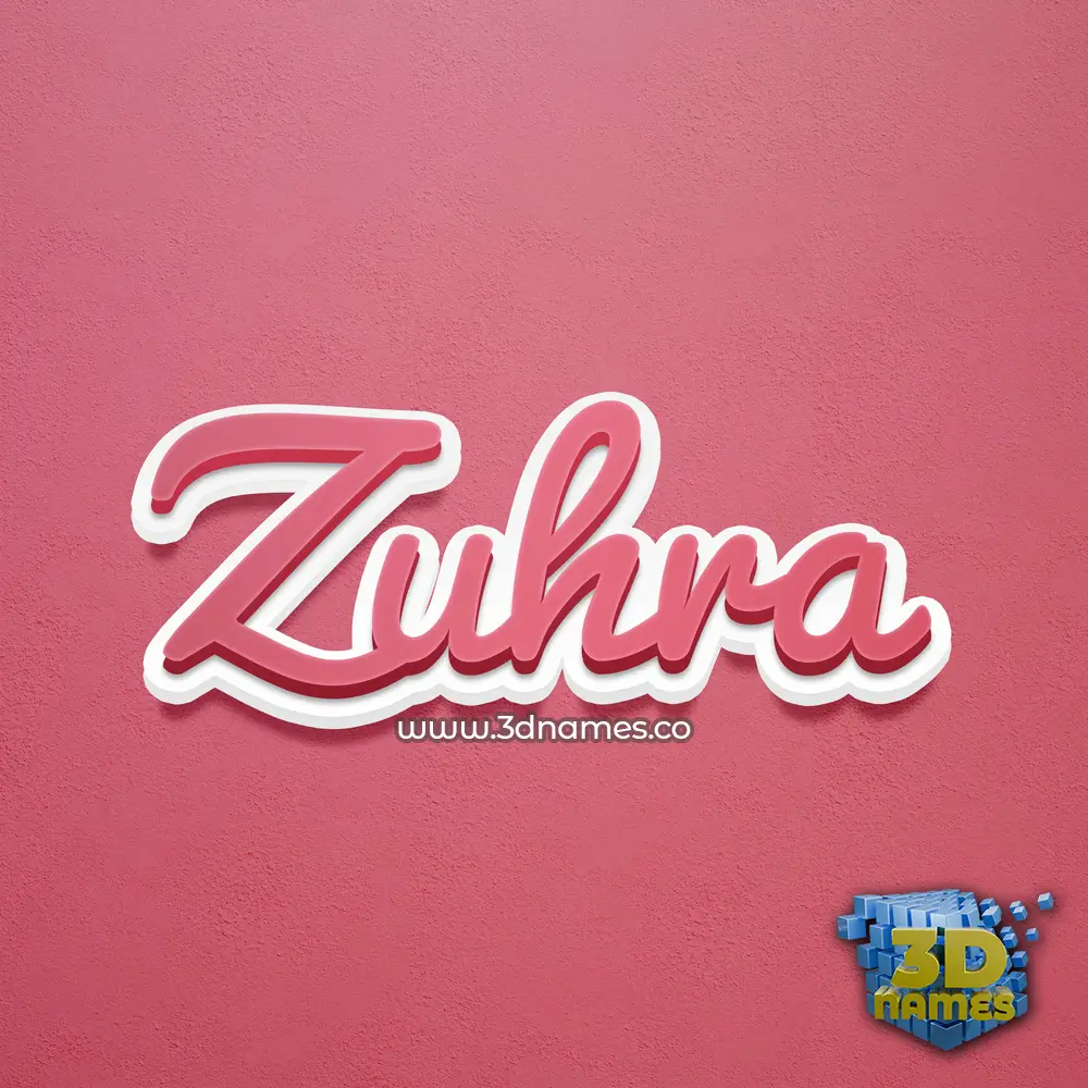 zuhra in Red Scribble style - 3D name wallpaper