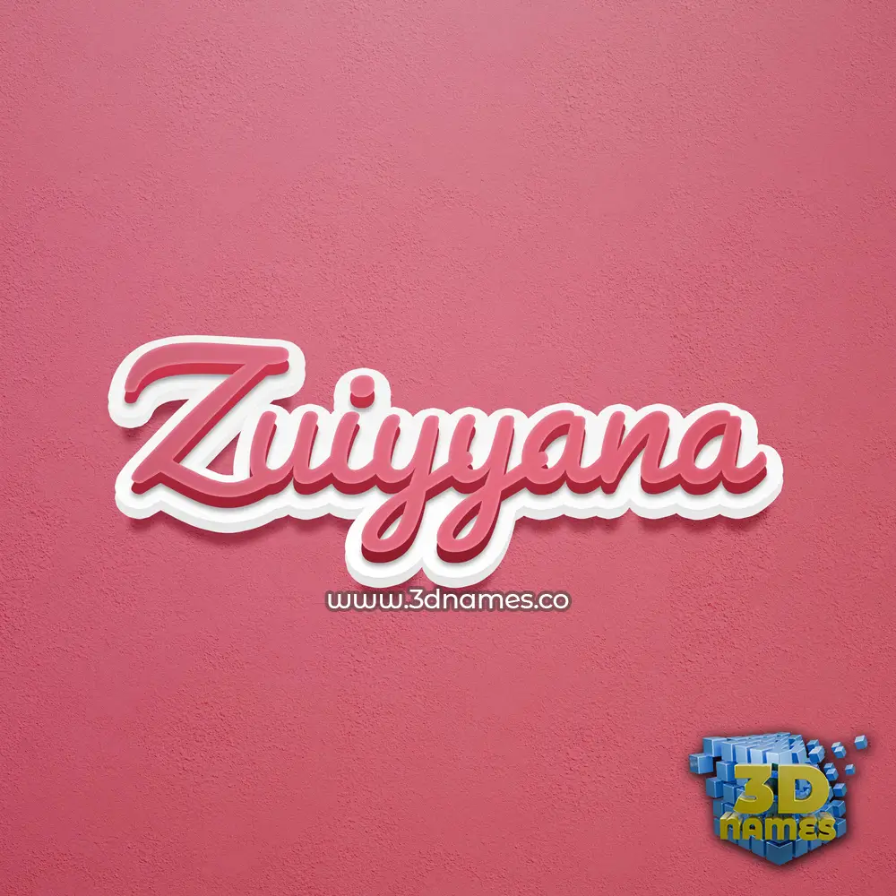 zuiyyana in Red Scribble style - 3D name wallpaper