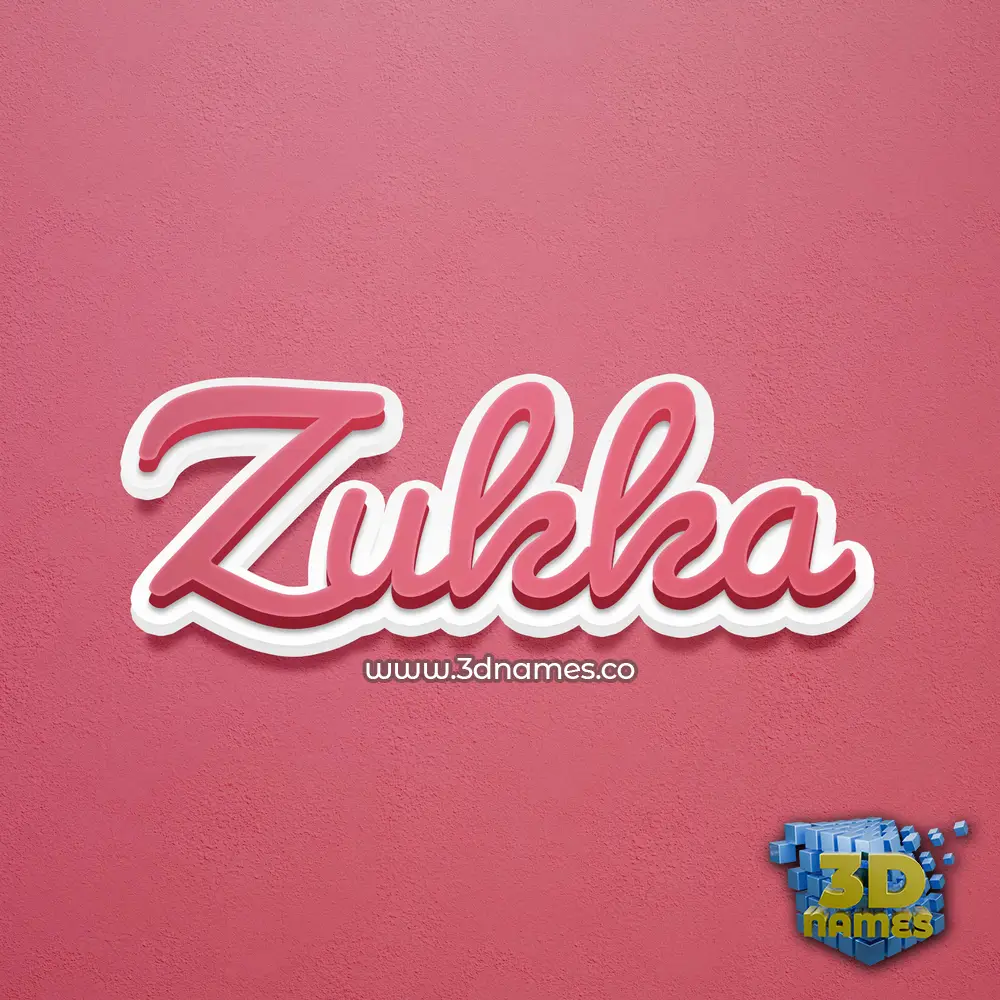 zukka in Red Scribble style - 3D name wallpaper