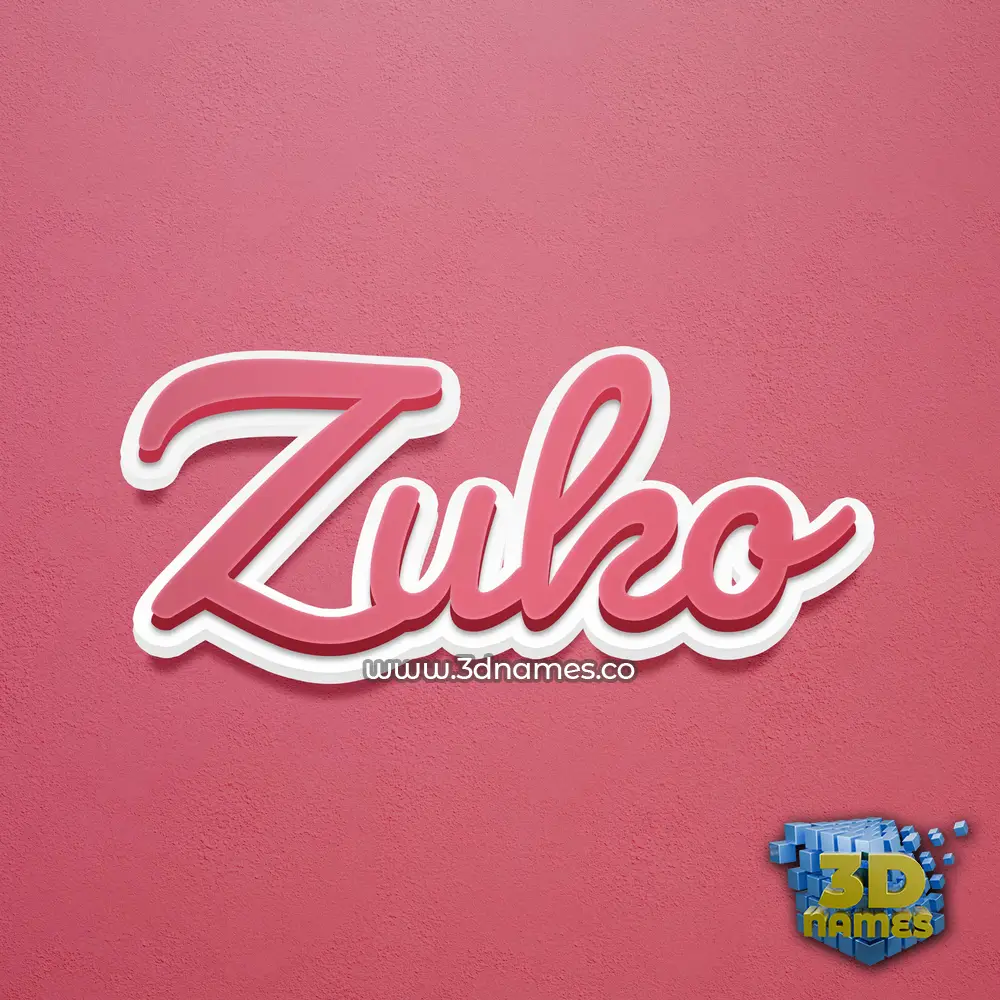 zuko in Red Scribble style - 3D name wallpaper