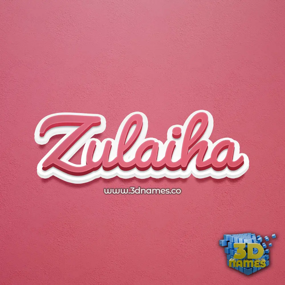 zulaiha in Red Scribble style - 3D name wallpaper