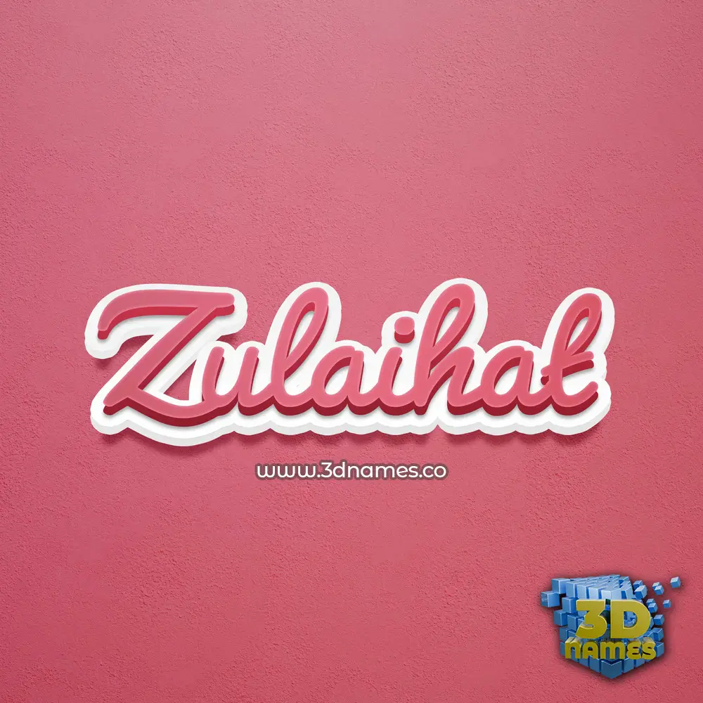 zulaihat in Red Scribble style - 3D name wallpaper