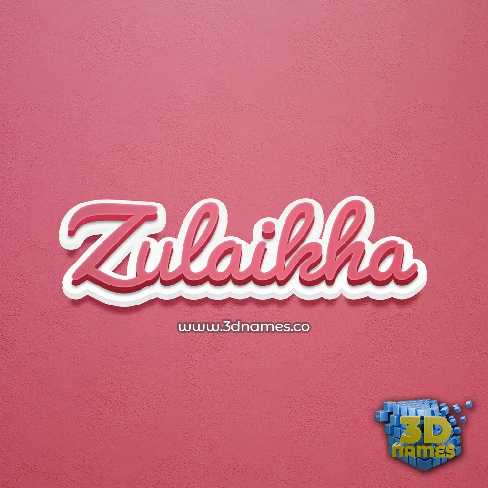 zulaikha in Red Scribble style - 3D name wallpaper