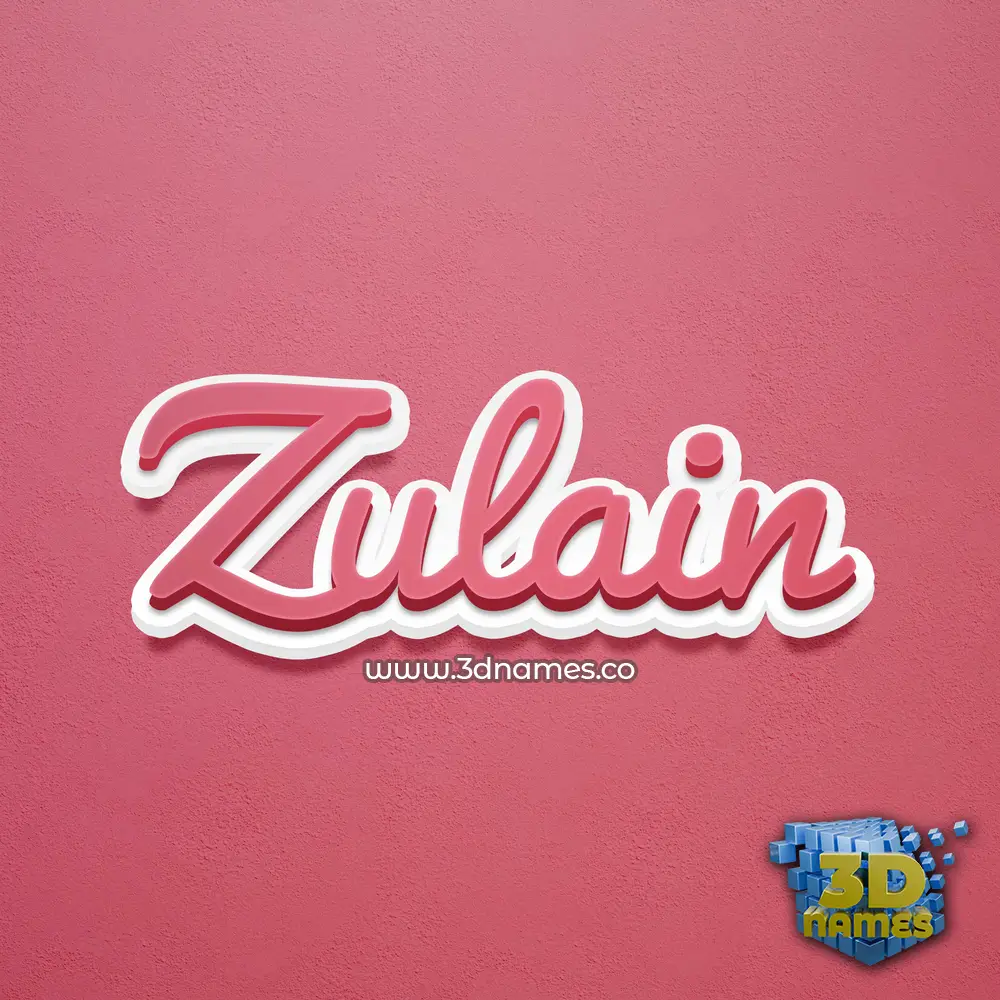 zulain in Red Scribble style - 3D name wallpaper