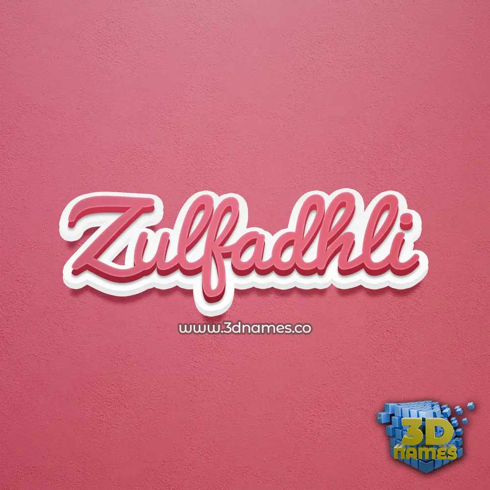 zulfadhli in Red Scribble style - 3D name wallpaper