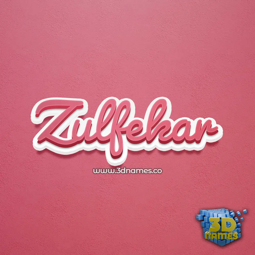 zulfekar in Red Scribble style - 3D name wallpaper