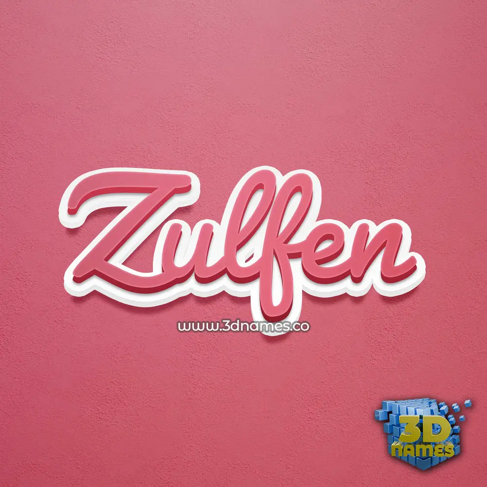 zulfen in Red Scribble style - 3D name wallpaper