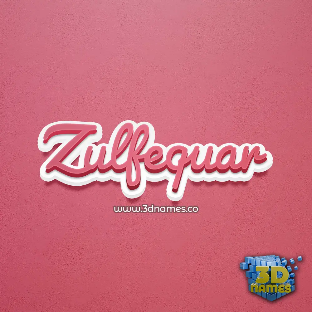 zulfequar in Red Scribble style - 3D name wallpaper
