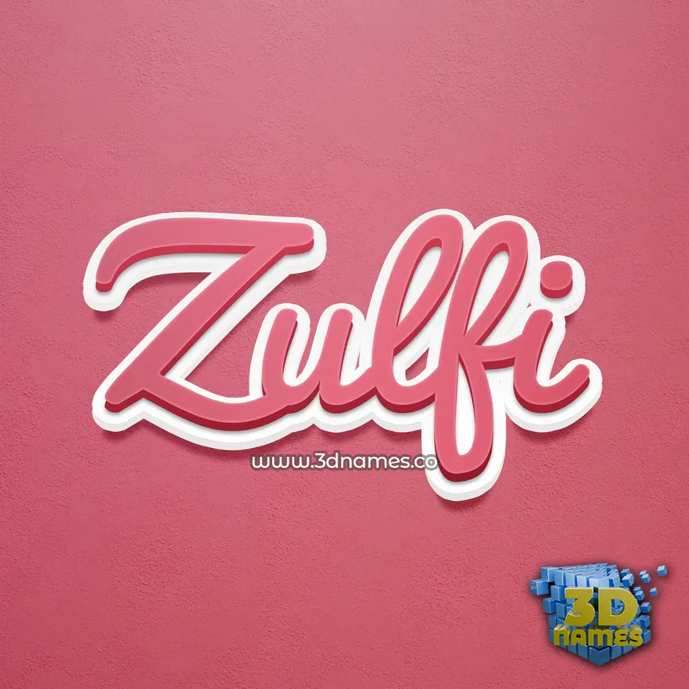 zulfi in Red Scribble style - 3D name wallpaper