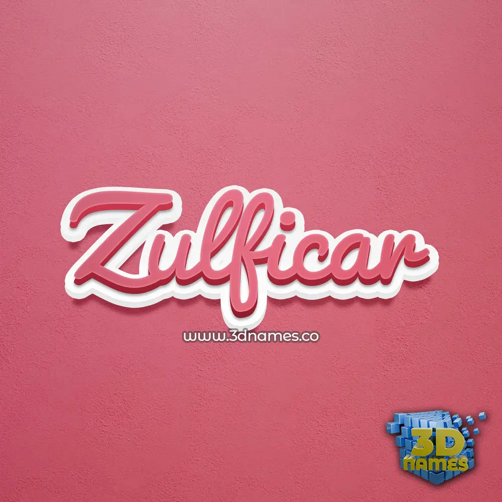 zulficar in Red Scribble style - 3D name wallpaper