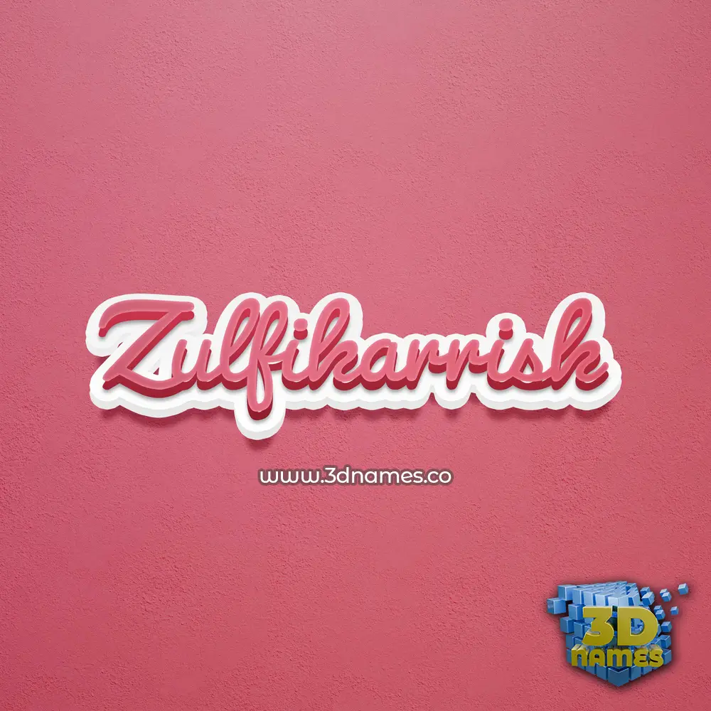 zulfikarrisk in Red Scribble style - 3D name wallpaper