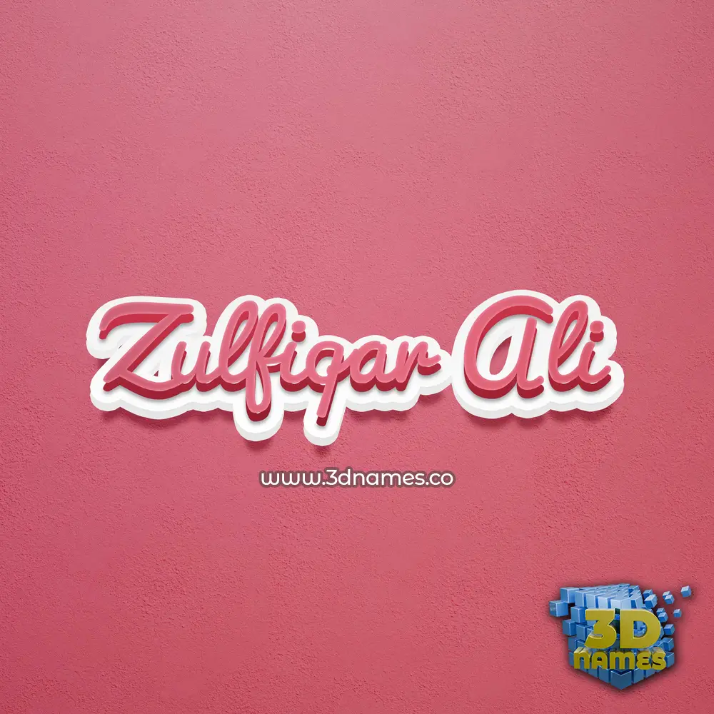 zulfiqar ali in Red Scribble style - 3D name wallpaper