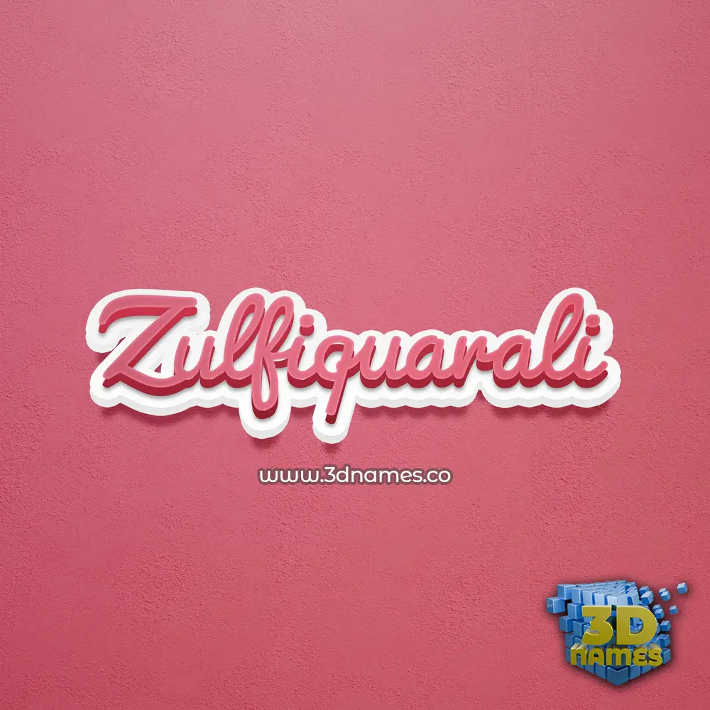 zulfiquarali in Red Scribble style - 3D name wallpaper