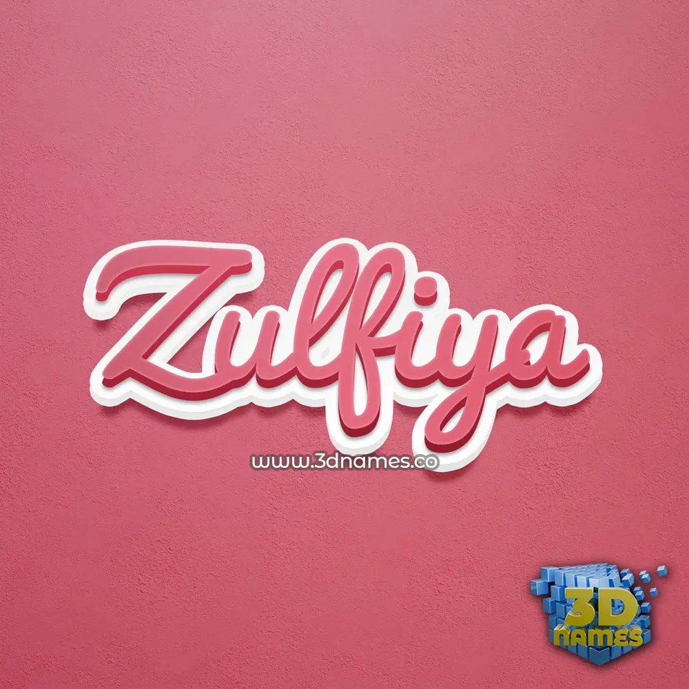 zulfiya in Red Scribble style - 3D name wallpaper