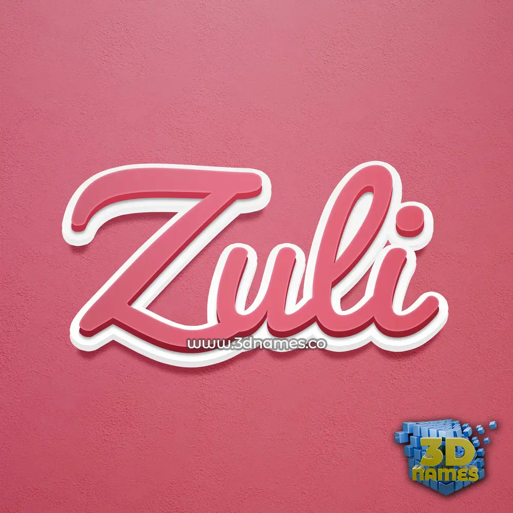 zuli in Red Scribble style - 3D name wallpaper